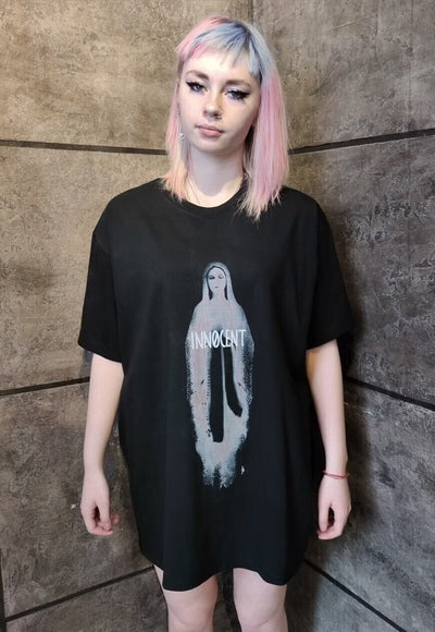 Virgin Mary Gothic t-shirt religion top graffiti grunge tee