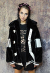 Faux fur utility jacket buckle strap bomber gorpcore coat