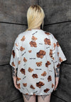 Teddy bear t-shirt handmade raver tee animal top in cream