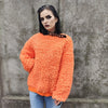 Fluffy sweater grunge fleece jumper long hair sweatshirt raver pullover long sleeve festival top faux fur sweater in orange