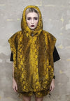 Snake fleece jacket detachable handmade python bomber yellow