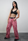 Pink leopard trousers animal print pants loose cheetah pants