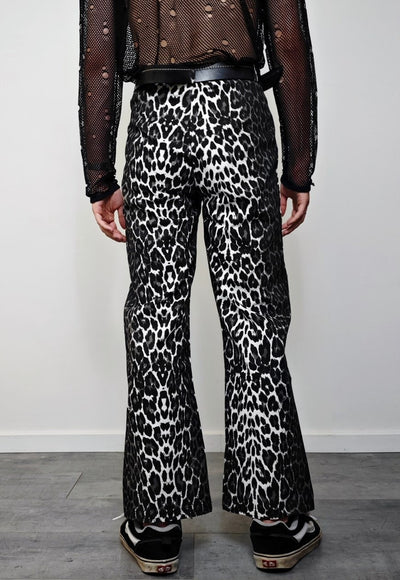 Gradient leopard jeans black leopard slim denim trousers