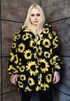 Floral fleece jacket handmade 2 in 1 detachable daisy coat