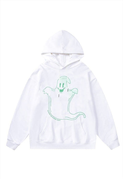 Ghost hoodie Casper pullover premium grunge jumper in white