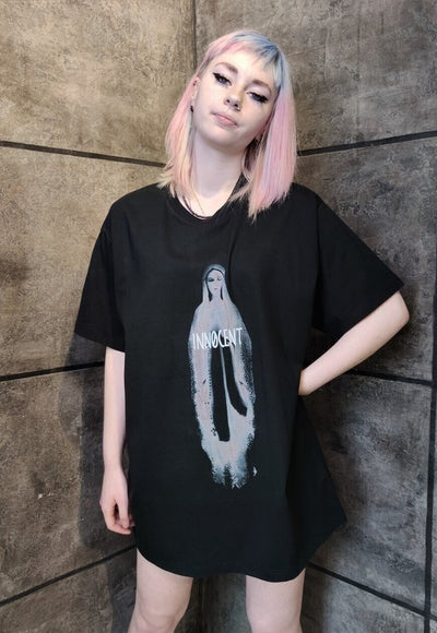 Virgin Mary Gothic t-shirt religion top graffiti grunge tee