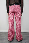 Pink leopard trousers animal print pants loose cheetah pants