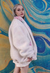 Reversible fleece bomber handmade tie-dye sports jacket pink