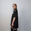 Cargo pocket shirt dress short sleeve geometric crotchet top mesh blouse oversize beam gothic top bondage sweatshirt utility jumper in black