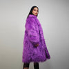 Purple haze faux fur coat long fuzzy lilac jacket Eras trench festival fluffy violet overcoat party lavender bomber neon shaggy rave mac