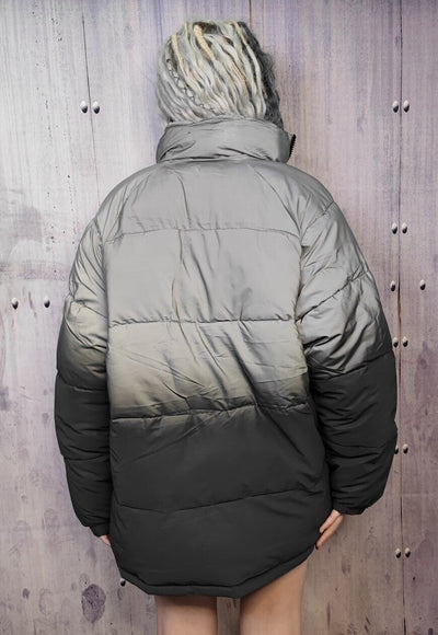 Reflective bomber luminous cotton padded jacket in grey