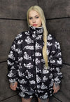 Reversible Alien fleece jacket handmade UFO coat in black