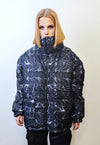 Thunder bomber reversible rave jacket detachable puffa black