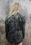 Sparkly blazer sequined luminous shiny jacket in black