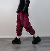 Leopard faux fur joggers winter raver pants fluffy animal print trousers skiing fleece overalls festival bottoms burning man pants in green