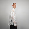 Sheer shirt white transparent blouse long sleeve mesh jumper edgy romantic top retro 00s see-though pullover in white