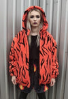 Gothic fleece jacket handmade 2 in 1 gilet zebra bomber coat