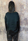 Varsity sweater knitted college jumper American top in black