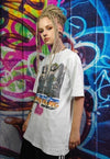 Bros t-shirt retro computer game tee graffiti top in white