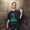 Alien t-shirt premium vintage wash grunge UFO tee in grey