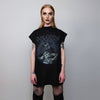 Krampus sleeveless t-shirt horror movie tank monster print tee grunge rocker top retro surfer vest Creepy Halloween jumper in black