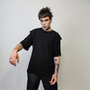 Shoulder padded t-shirt double layer tee grunge rocker jumper utility top unusual gorpcore t-shirt edgy baggy tee in black