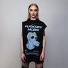 Punk sleeveless t-shirt gas mask print tank grunge rock tee retro raver top Australian surfer vest in black