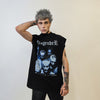 Punk sleeveless t-shirt skinhead print tank top grunge Gothic tee subculture top retro surfer vest in black