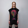 Jesus sleeveless t-shirt Gothic cross tank religious print tee creepy Halloween top retro surfer vest punk jumper in black