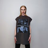 Doberman sleeveless t-shirt dog print tank top Pinscher tee grunge punk top retro surfer vest in grey
