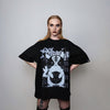 Pentagram print loose fit t-shirt Gothic tee monster tee retro Japanese cartoon baggy top anime jumper punk Halloween pullover in black