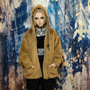 Brown faux fur jacket handmade detachable fluffy bomber fluorescent long hair premium outdoor coat in coffee brown