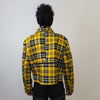 Punk tartan jacket plaid print grunge bomber catwalk gingham varsity jacket rocker bomber metalcore coat premium clueless blazer in yellow