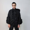 Ruffle shirt long sleeve gothic blouse patchwork party top vampire jumper grunge festival catwalk top in black