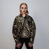 Sequin jacket cropped party blazer embellished bomber grunge sparkly aviator catwalk coat premium going out varsity glam rocker coat in gold