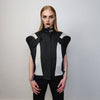 Sleeveless utility jacket futuristic raver vest cyber punk gilet metal buckle bomber grunge top motorcycle jacket motorsport coat in black