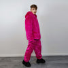 Hooded neon faux fur jacket shaggy bomber bright raver puffer fluffy fleece bright festival coat burning man overcoat in fuchsia pink