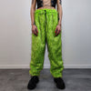 Shaggy faux fur joggers raver neon pants fluffy skiing trousers mountain fleece overalls festival bottoms burning man fuzzy pants in green