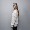 Mesh cardigan transparent sweater distressed knitted jumper textured see-through grunge top punk sweatshirt in white