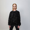Sequin sweatshirt glitter top sparkle jumper party pullover glam rock long sleeve top embellished sweater in black silver