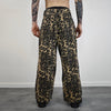 Wide leopard jeans ripped animal print pants denim cheetah joggers glam rock trousers unisex spot print jeans in brown black