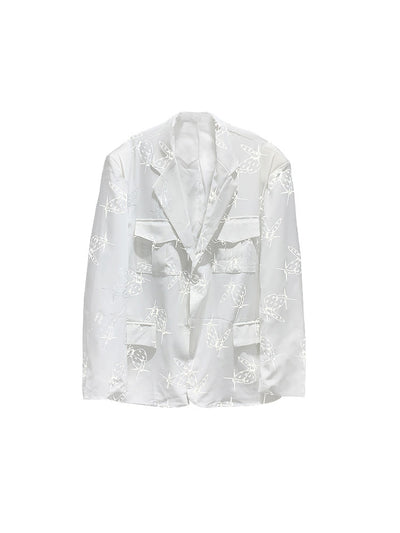 butterfly printed autumn long-sleeved jacket