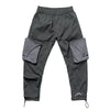 windbreaker fabric multi pocket cargo casual pants in grey
