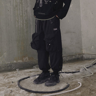 Multi functional cargo pocket Korean skater overalls casual pants