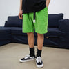 Corduroy shorts Japanese utility belt attached casual cropped pants