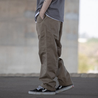 multi-pocket overalls Japanese vintage inspired  straight casual pants