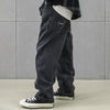 Straight fit slightly baggy distressed black premium quality jeans in black
