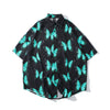 Loose fit digital printed butterfly short sleeve shirt