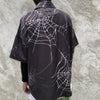 Spider web digitally printed net short sleeve shirt