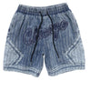 American baseball denim shorts stitched letters made to look old short pants
